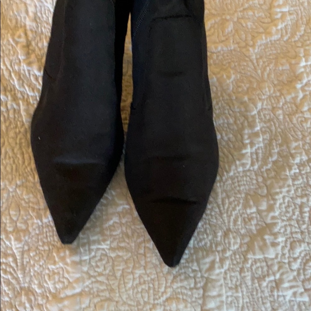 Black suede-look tall boots